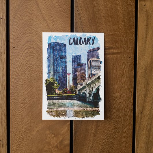 Calgary Alberta Cityscape Skyline Postkarte