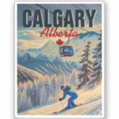 Calgary Alberta Kanada Skiing Souvenirs in den 50e Aufkleber (Vorderseite)