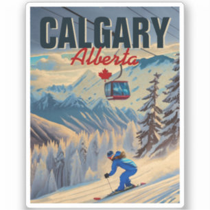 Calgary Alberta Kanada Skiing Souvenirs in den 50e Aufkleber