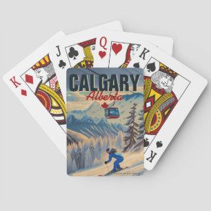 Calgary Alberta Kanada Skiing Souvenirs in den 50e Spielkarten