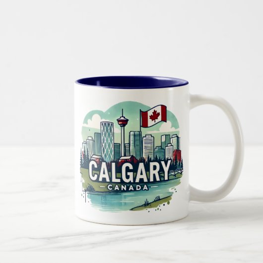 Calgary Alberta Kanada Zweifarbige Tasse (Rechts)