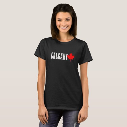 Calgary Alberta Maple Leaf Canada Canadian Flag Pr T-Shirt (Vorne ganz)