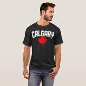 Calgary Alberta Maple Leaf Kanada Kanadische Flagg T-Shirt (Vorne ganz)