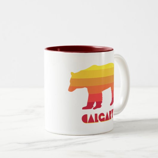 Calgary Alberta Rainbow Bear Zweifarbige Tasse (VorderseiteRechts)