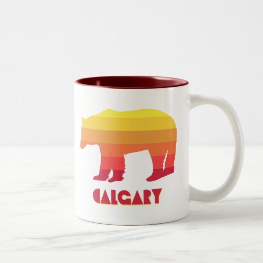 Calgary Alberta Rainbow Bear Zweifarbige Tasse (Rechts)