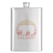 Calgary Alberta Retro Bear Flachmann (Vorderseite)