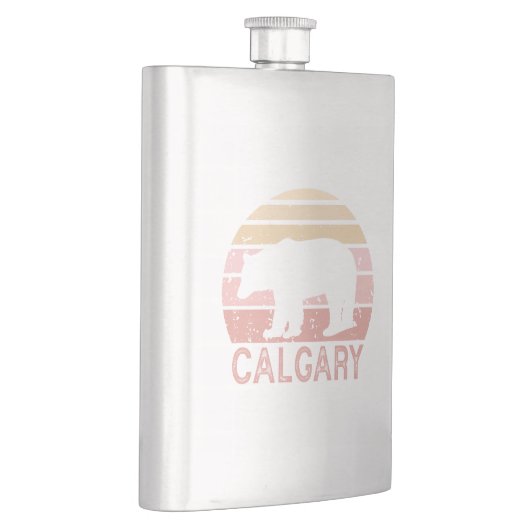 Calgary Alberta Retro Bear Flachmann (Rechts)