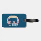 Calgary Alberta Retro Bear Gepäckanhänger (Rückseite horizontal)