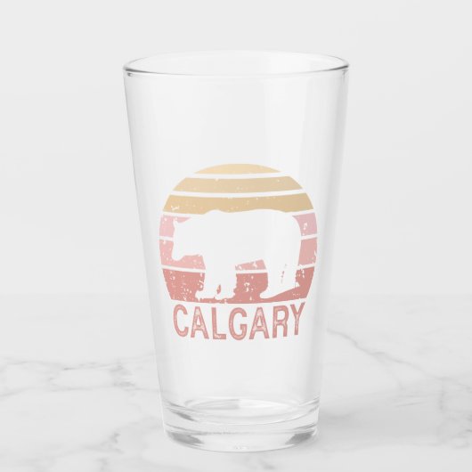 Calgary Alberta Retro Bear Glas (Vorderseite)