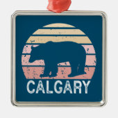 Calgary Alberta Retro Bear Ornament Aus Metall (Vorne)