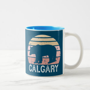 Calgary Alberta Retro Bear Zweifarbige Tasse