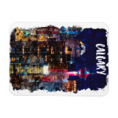 Calgary Alberta Skyline bei Nacht Magnet (Horizontal)