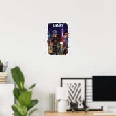 Calgary Alberta Skyline bei Nacht Poster (Heimbüro)
