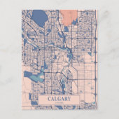 Calgary Canada Breezy City Map Travel Postkarte (Vorderseite)