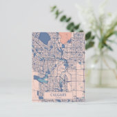 Calgary Canada Breezy City Map Travel Postkarte (Stehend Vorderseite)