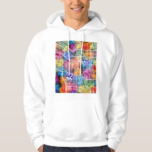 Calgary Canada City Map Hoodie (Vorderseite)