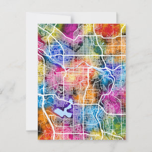 Calgary Canada City Map Postkarte