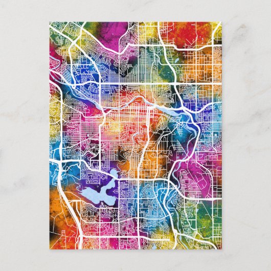 Calgary Canada City Map Postkarte (Vorderseite)
