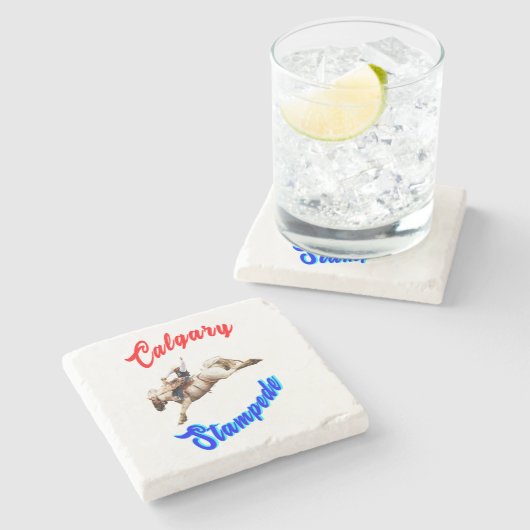 Calgary Canada Horses July Riders Calgary Stampede Steinuntersetzer (Seitenansicht)