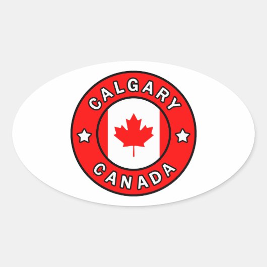 Calgary Canada Ovaler Aufkleber (Vorderseite)