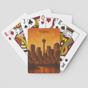 Calgary Canada Vintage Travel CItyscape Spielkarten