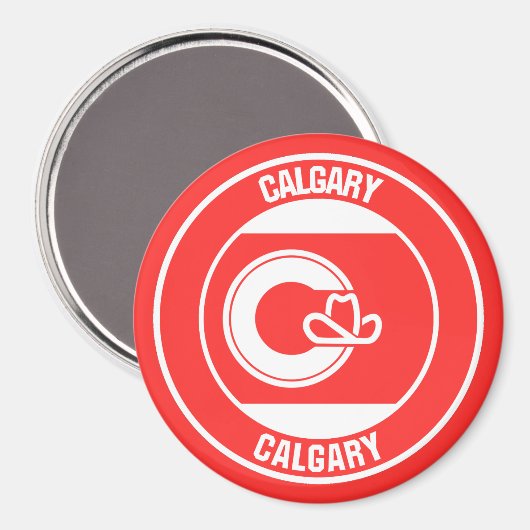 Calgary Columbia Round Emblem Magnet (Vorderseite/Rückseite)