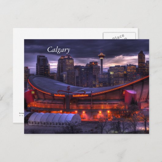 Calgary Downtown Sunset Postcard Postkarte (Vorne/Hinten)