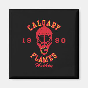 Calgary Flames Hockeymaske Weiß Nhl Offiziell Lizi Magnet
