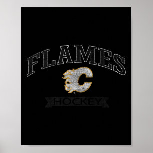 Calgary Flames Vintage-Hockey Rot NHL Offiziell L Poster