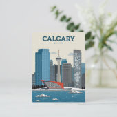Calgary Kanada Downtown-Skyline Postkarte (Stehend Vorderseite)