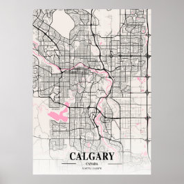 Calgary - Kanada Neapolitan City Map Poster