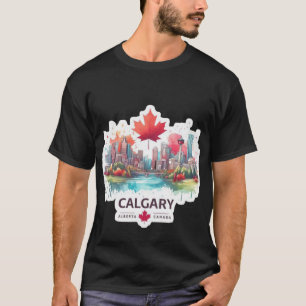 Calgary Kanada Skyline Kunst T-Shirt