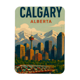 Calgary Kanada Skyline Rocky Mountains Reise Magnet