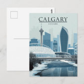 Calgary Kanada Skyline Winter Schnee Postkarte (Vorne/Hinten)