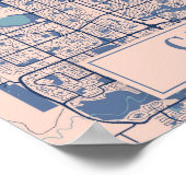 Calgary Kanada Windige Stadtplan Reise Poster (Ecke)