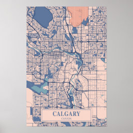 Calgary Kanada Windige Stadtplan Reise Poster
