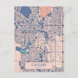 Calgary Kanada Windige Stadtplan Reise Postkarte