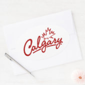 Calgary Leaf Script Ovaler Aufkleber (Umschlag)