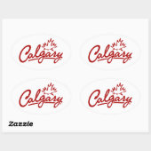 Calgary Leaf Script Ovaler Aufkleber (Blatt)