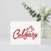 Calgary Leaf Script Postkarte (Stehend Vorderseite)