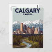 Calgary Mountain View Vintage Postkarte (Vorne/Hinten)
