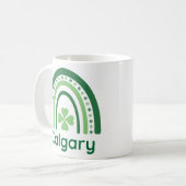 Calgary Name Clover Boho Rainbow Kaffeetasse (Vorderseite Links)