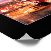 Calgary Panorama mit Feuerwerk. Poster (Ecke)