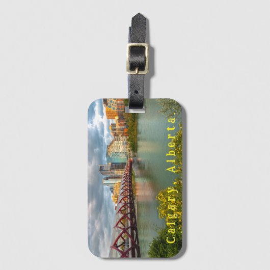 Calgary Peace Bridge and Cityscape View Gepäckanhänger (Vorderseite Vertikal)