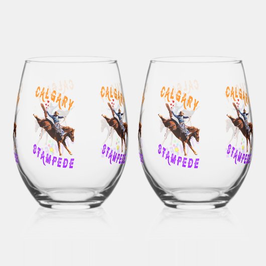 Calgary Pride Stampede Weinglas Ohne Stiel (Rückseite)