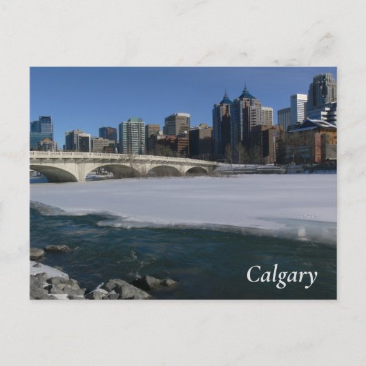 Calgary River und Skyline Postcard Postkarte (Vorderseite)