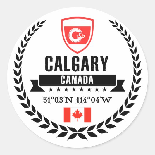 Calgary Runder Aufkleber (Vorderseite)