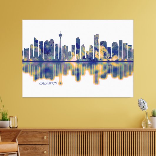 Calgary Skyline Leinwanddruck (Insitu (Wohnzimmer))