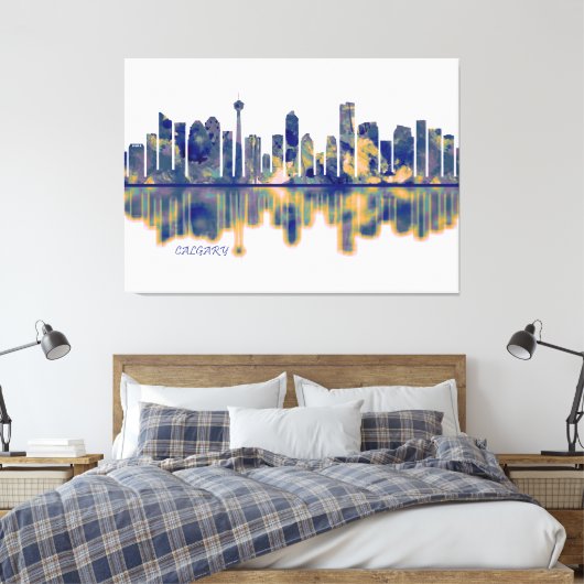 Calgary Skyline Leinwanddruck (Insitu (Schlafzimmer))