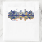 Calgary Skyline Rechteckiger Aufkleber (Tasche)
